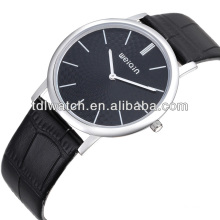 3atm water resistant stainless steel case leather gentleman watches
